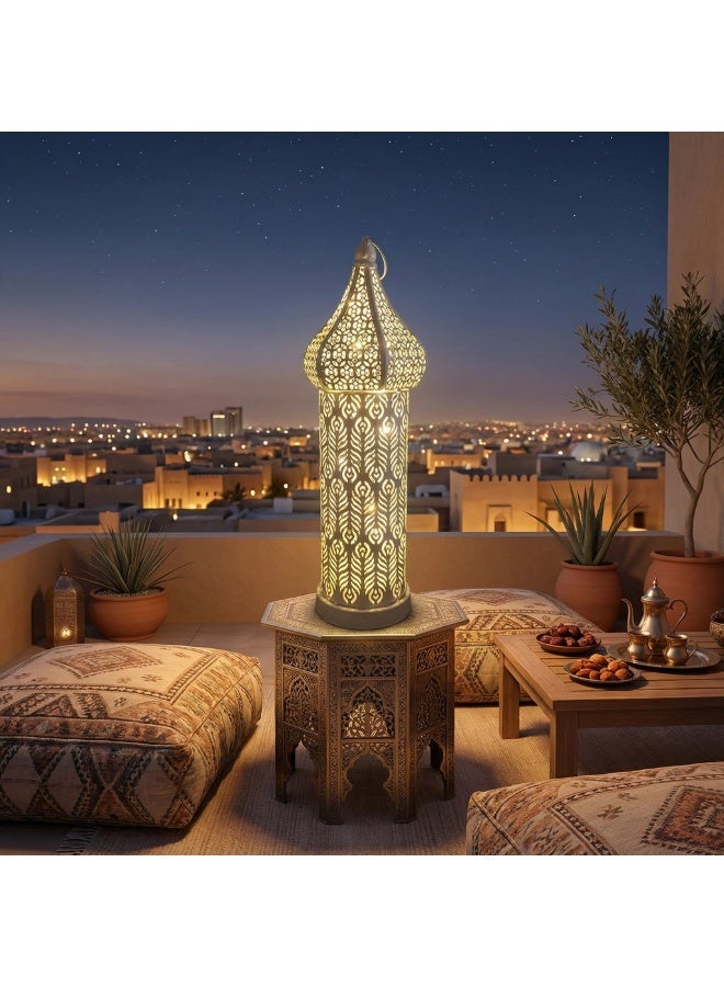 Y&D Ramadan Hollowed-out Led Lantern Iron Home Bedroom Living Room Decorative Lights - Image 1